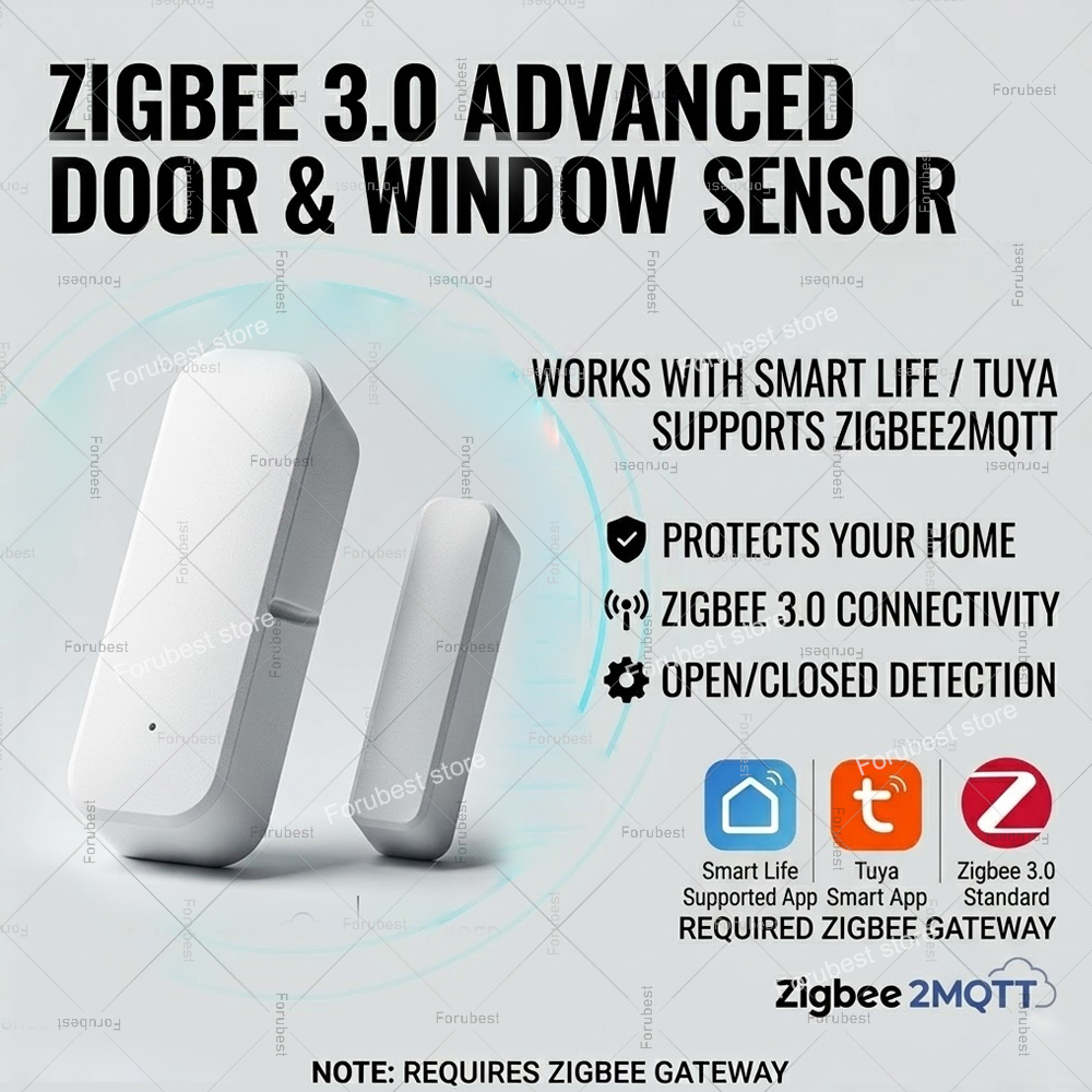 Home Security With Ai - Capteur de porte/fenêtre Tuya Zigbee, alarme