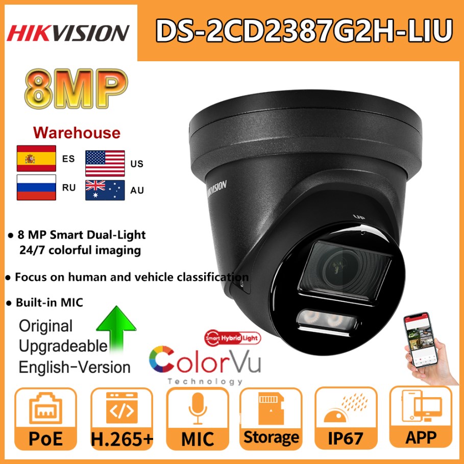 Home Security Hikvision - Hikvision 8MP IP Caméra DS-2CD2387G2H-LIU 4K