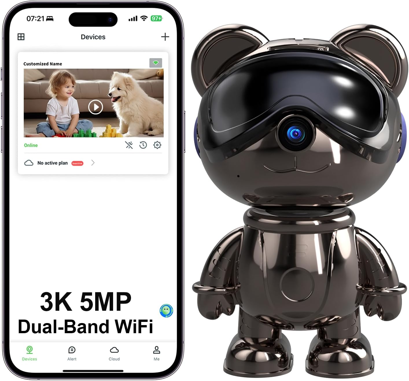 Home Security Indoor Cameras - Caméra de sécurité WiFi intérieure, moniteur
