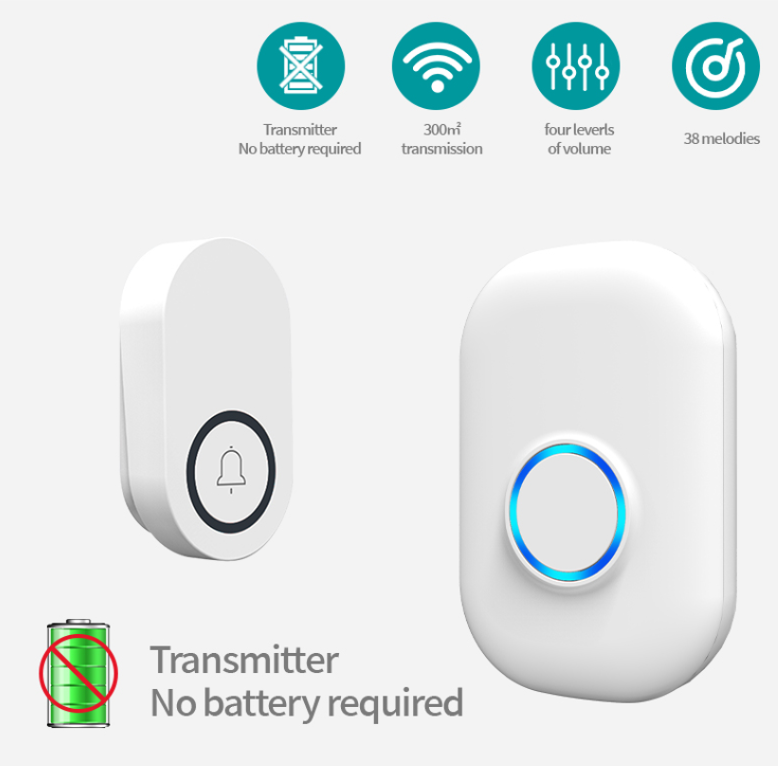 Home Security Ring - 58 sonnette auto-alimentation sans fil alarme