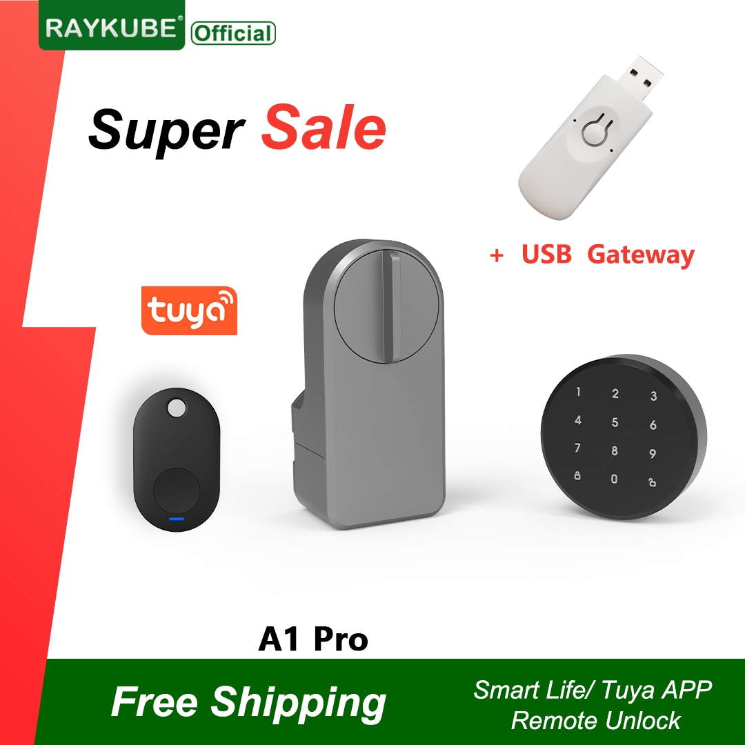 Door Lock Smart Keypad - RAYKUBE A1 Pro Tuya BEL ensemble