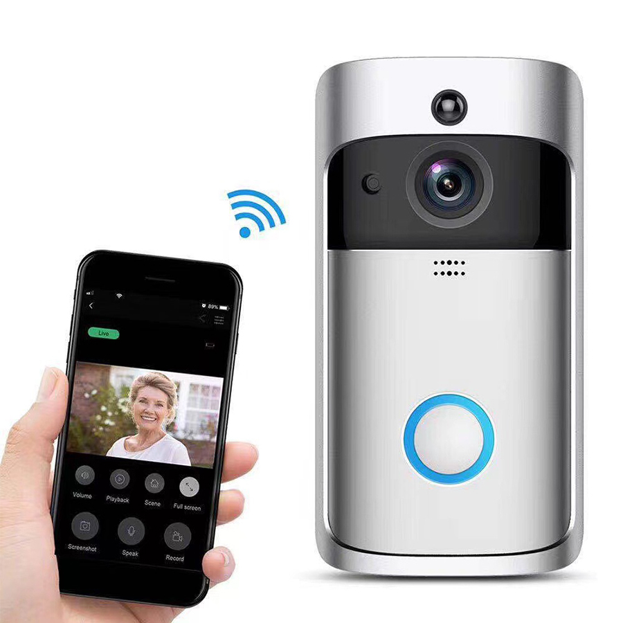 Home Security Ring Camera - Sonnette de porte vidéo intelligente sans