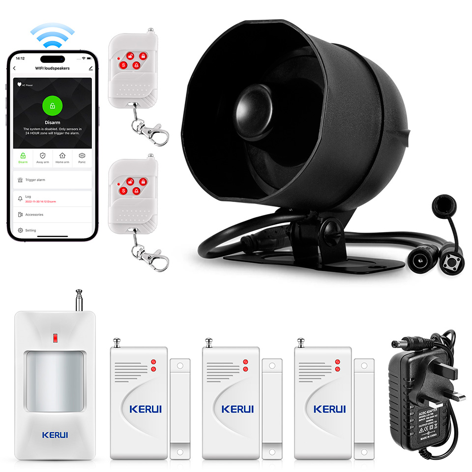 Home Zone Security App - KERbiomomi-Système d'alarme de sécurité sans fil,