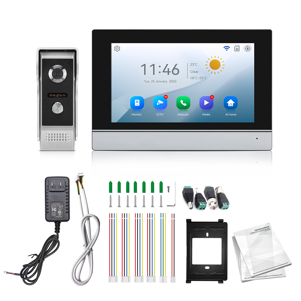 Home Security Indoor Cameras - Visiophone avec écran IPS de 7