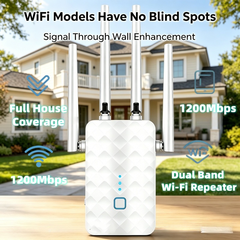 Home Security And Internet - Répéteur WiFi 1200 Mbps sans fil