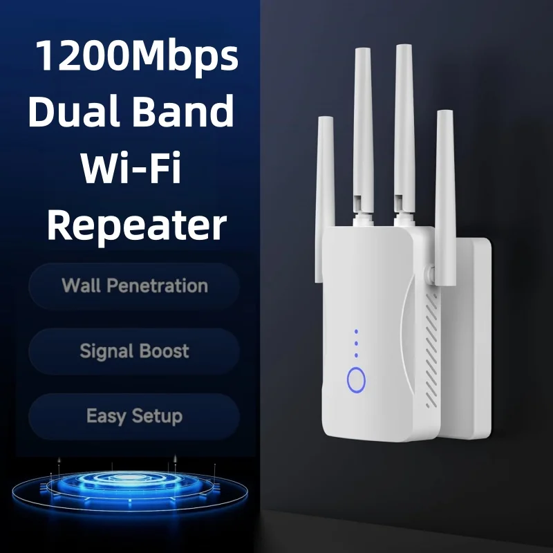Home Security And Internet - Répéteur WiFi double bande 2,4 GHz/5