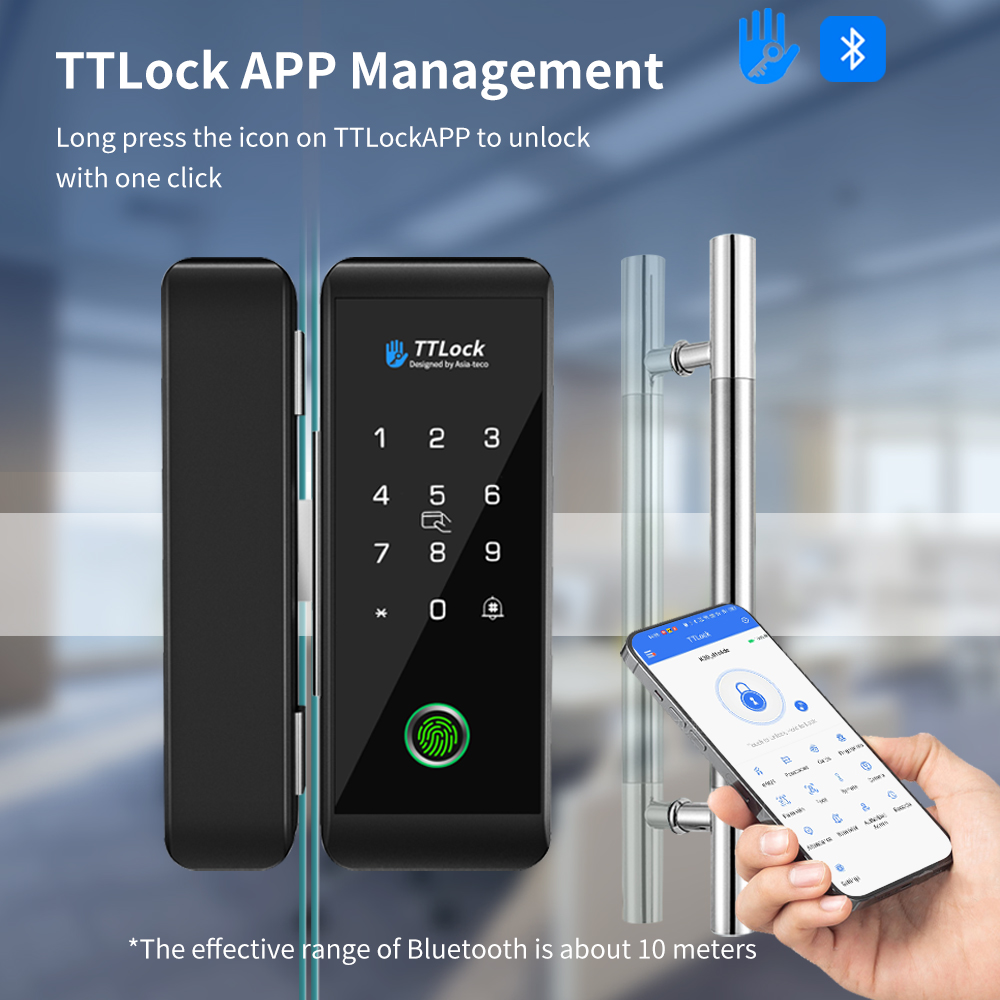 Door Lock Smart Keypad - TTLOCK serrure en verre intelligente reconnaissance