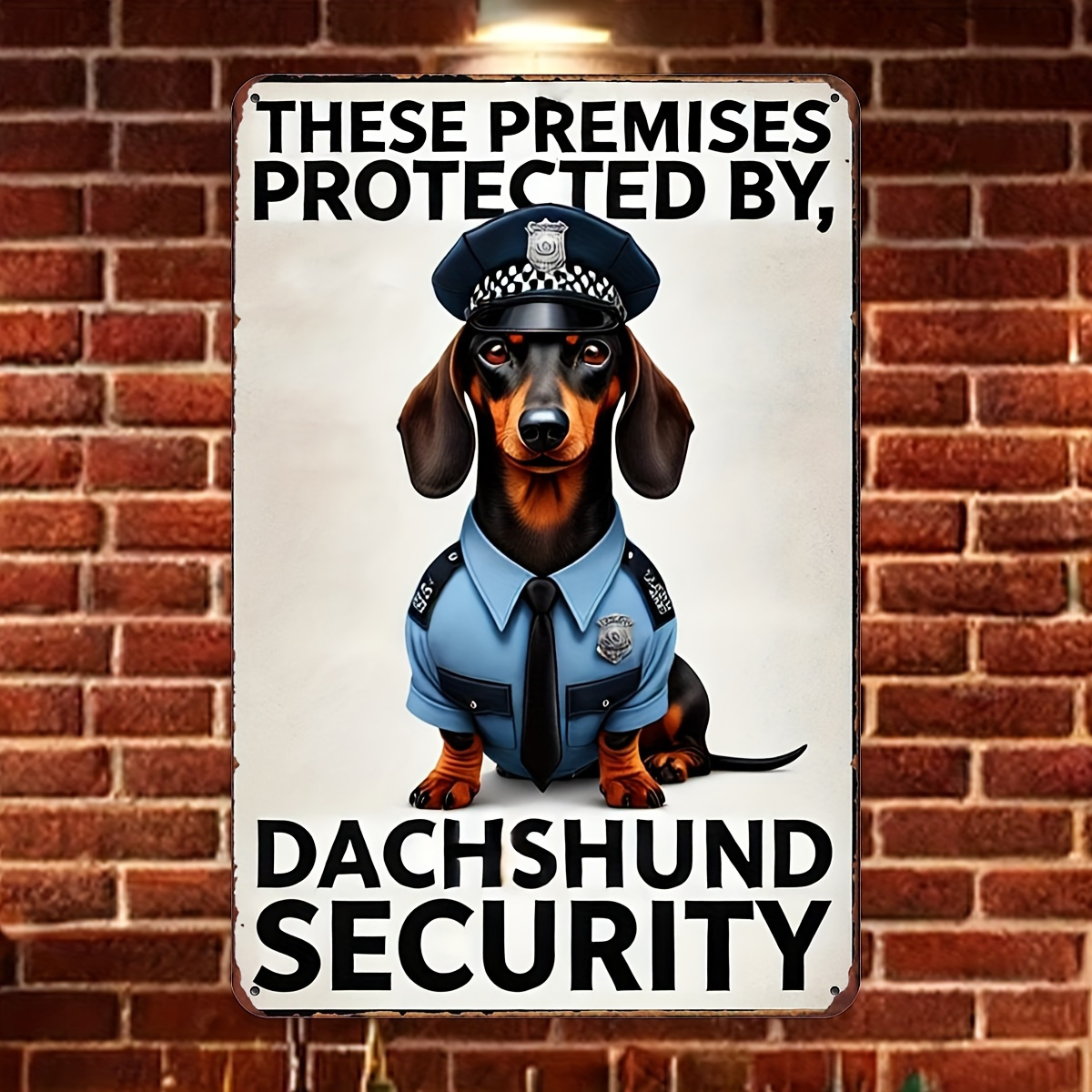 Home Security Bars - Panneau en métal vertical « Dachshund