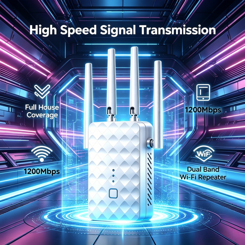 Home Security And Internet - Répéteur WiFi 1200 Mbps sans fil
