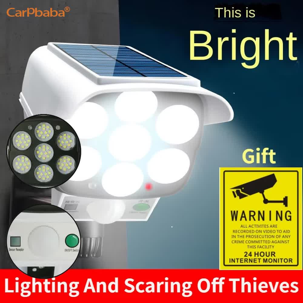 Home Security Flood Lights - Lumière solaire extérieure capteur de mouvement