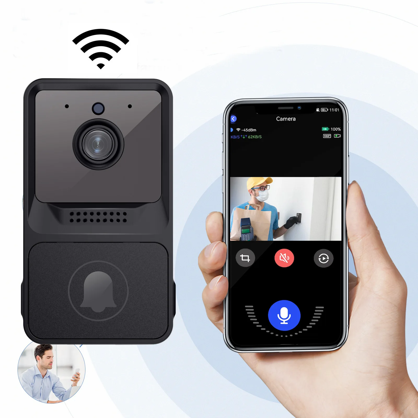 Sonnette sans fil caméra Wifi  - Home Security Ring Camera avis et prix