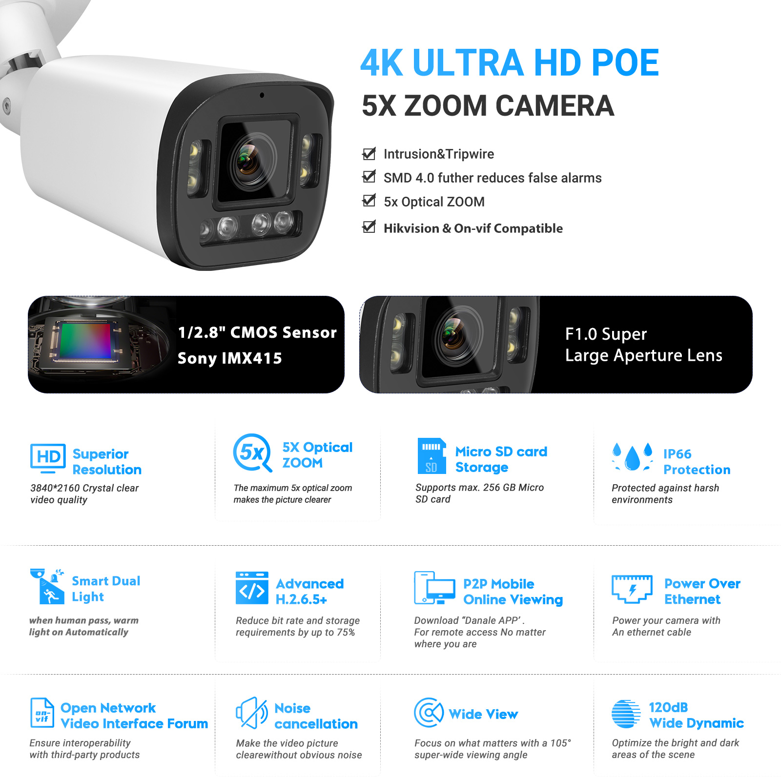 Caméra IP Bullet VIKYLIN 8MP a - Home Security Hikvision avis et prix