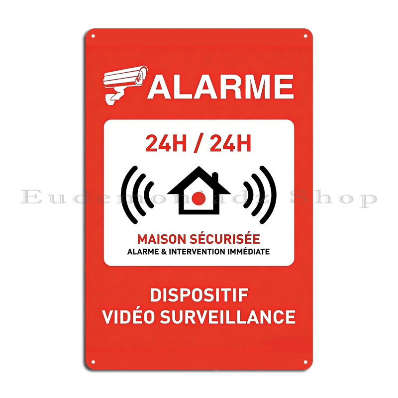 Plaque Métallique Rétro 24h Sy - Home Security Company avis et prix