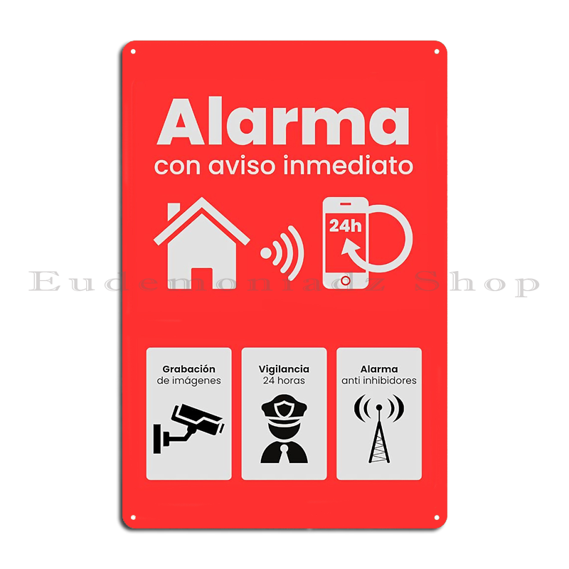 Plaque Métallique Rétro 24h Sy - Home Security Company avis et prix