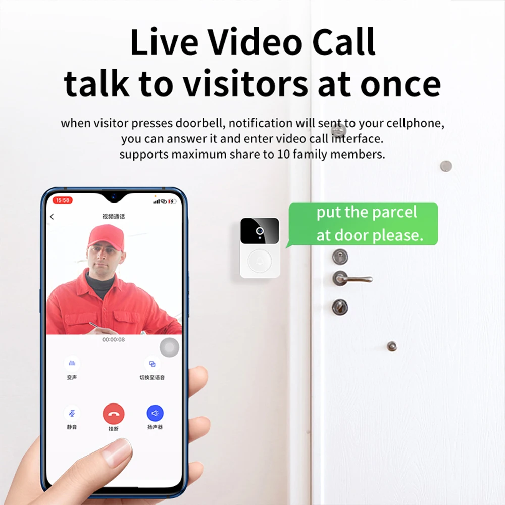 Sonnette intelligente sans fil - Home Security Ring Camera avis et prix