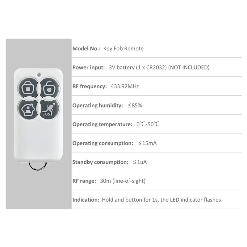 Télécommande originale Broadli - Home Security Key Fob avis et prix