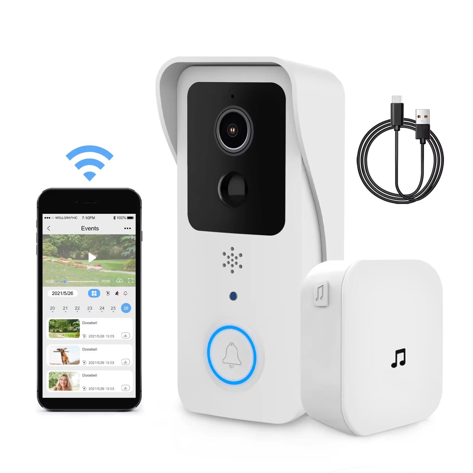 Sonnette vidéo extérieure inte - Home Security Front Door Camera avis et prix