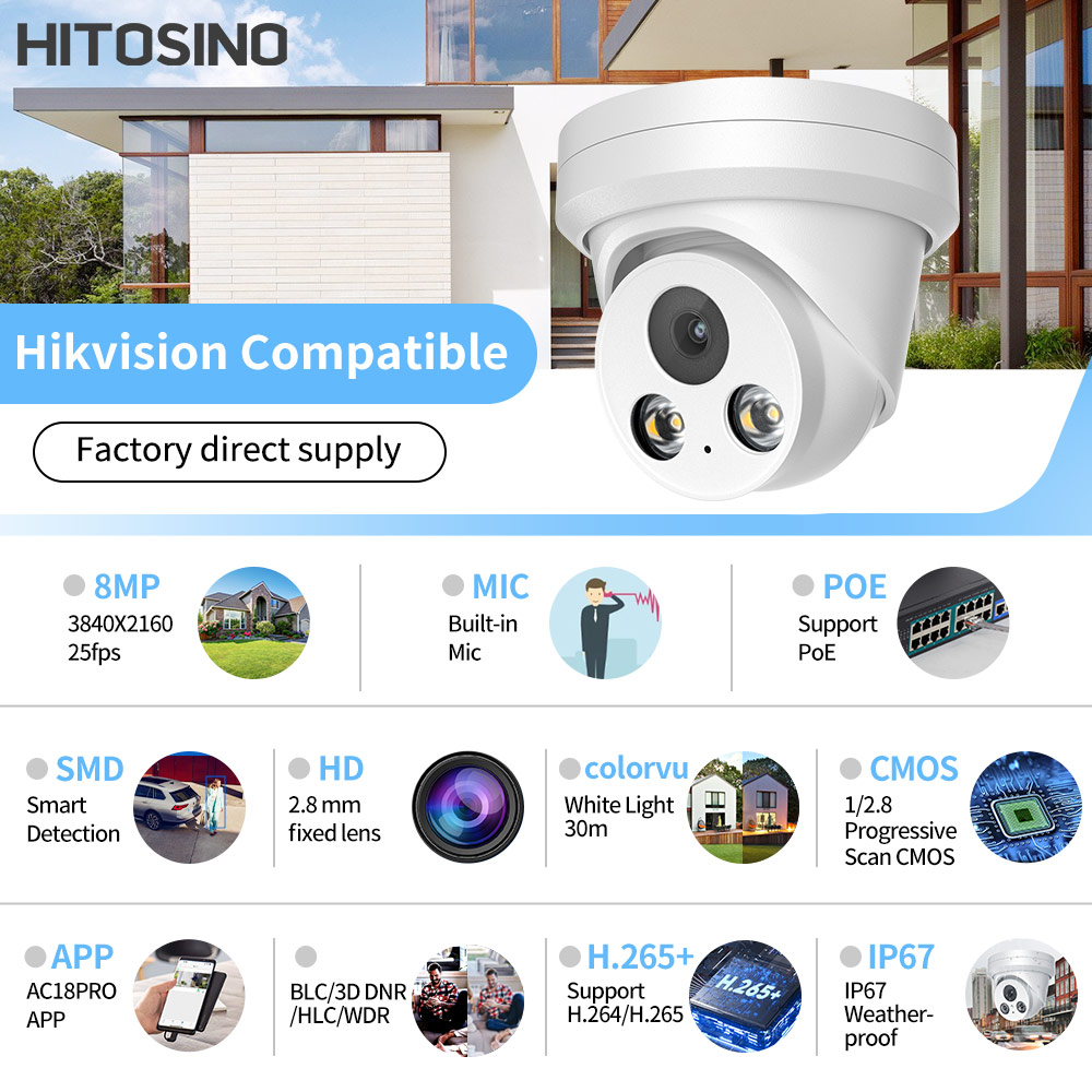 Caméra IP 8MP 4K compatible Hi - Home Security Hikvision avis et prix