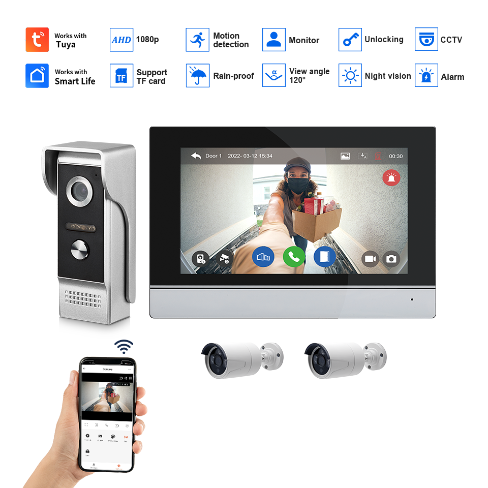 Visiophone avec écran IPS de 7 - Home Security Indoor Cameras avis et prix