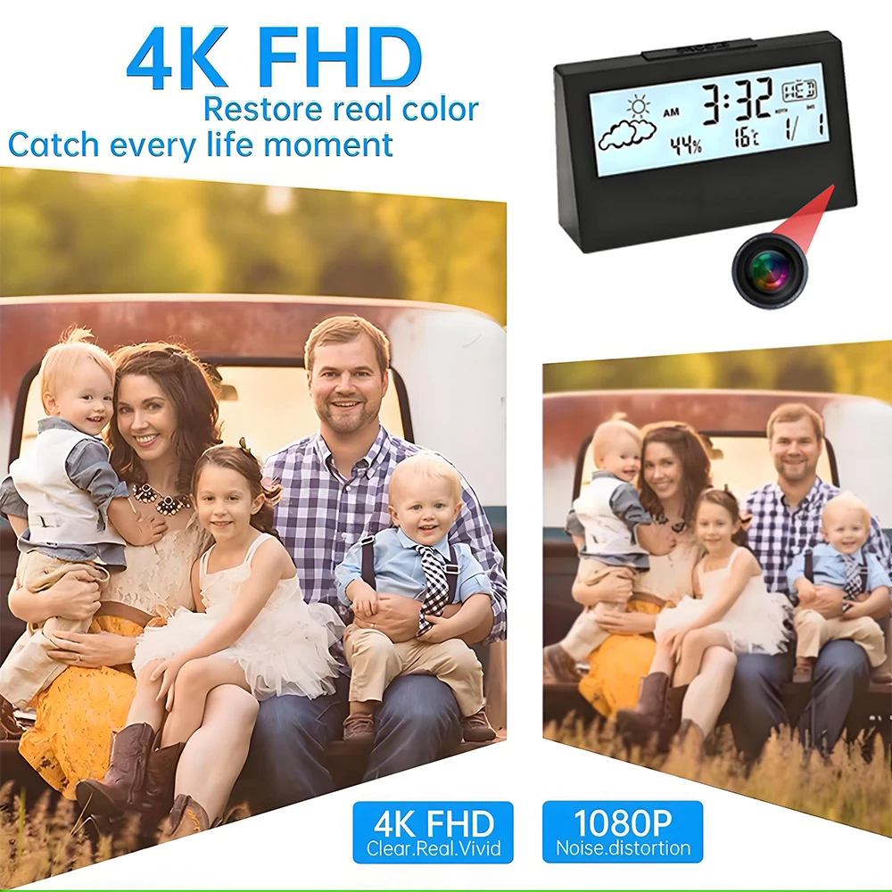 Caméra horloge WiFi 4K avec dé - Home Security Recorder avis et prix